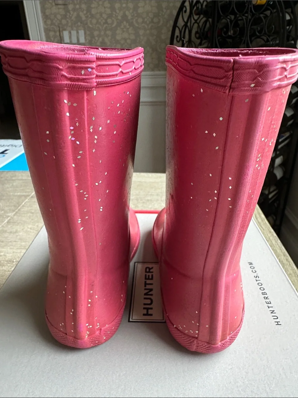 Hunter Kids Pink Waterproof Rain Boots